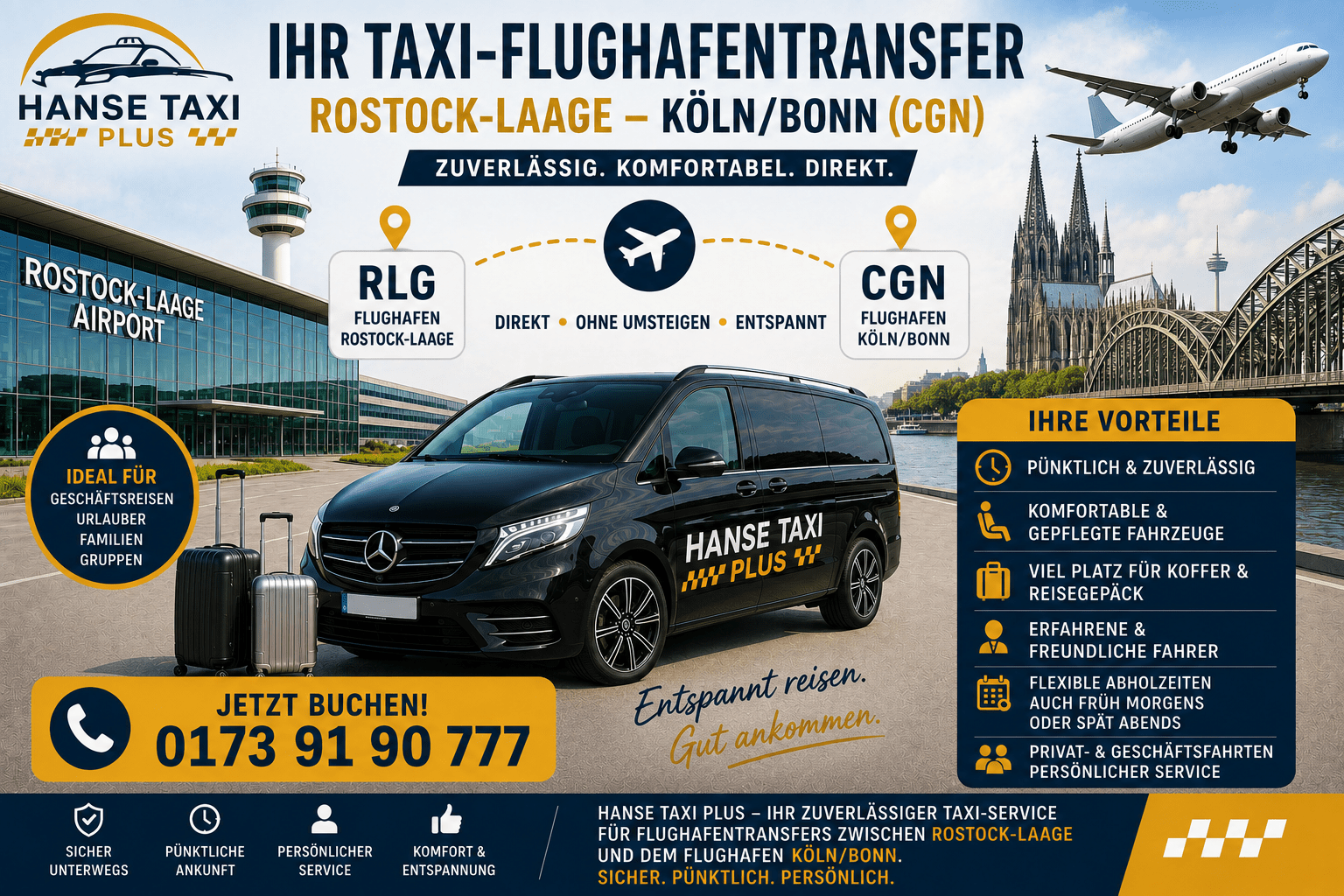 Flughafentransfer Rostock Köln Bonn