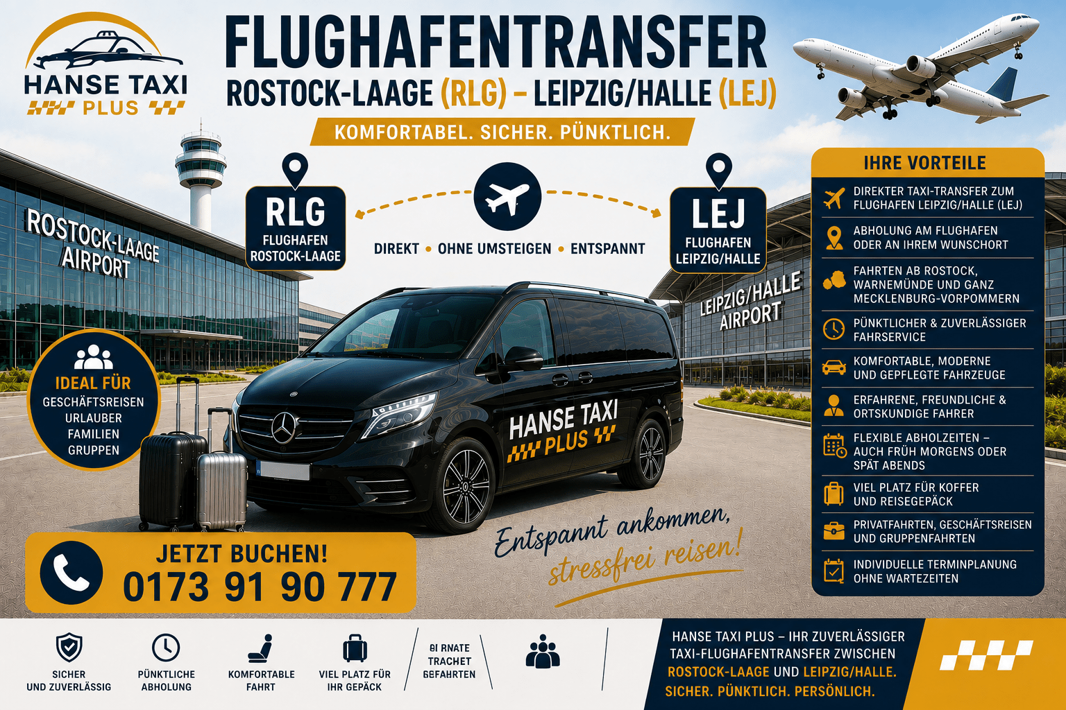 Flughafentransfer Rostock Leipzig Halle