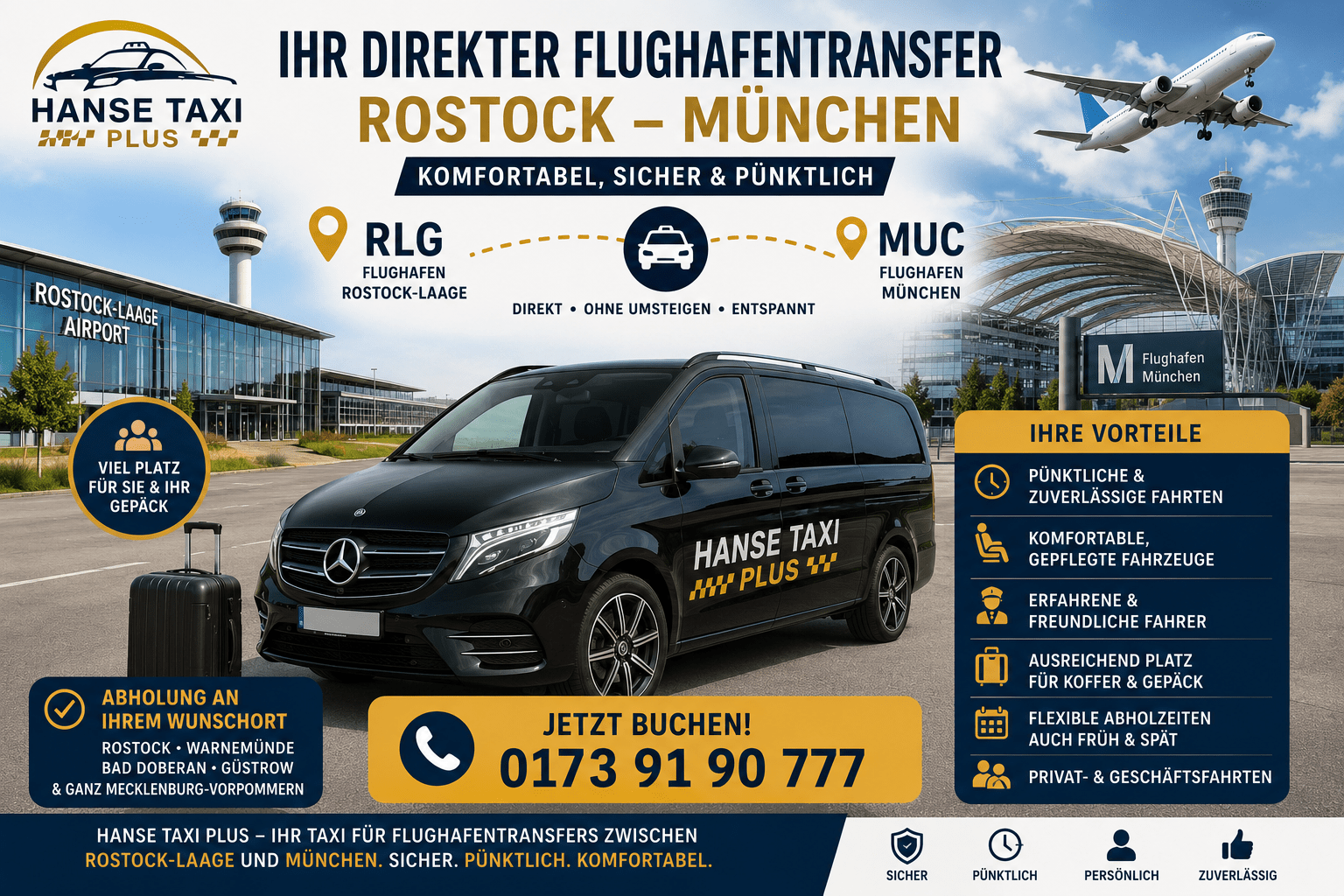 Flughafentransfer Rostock München