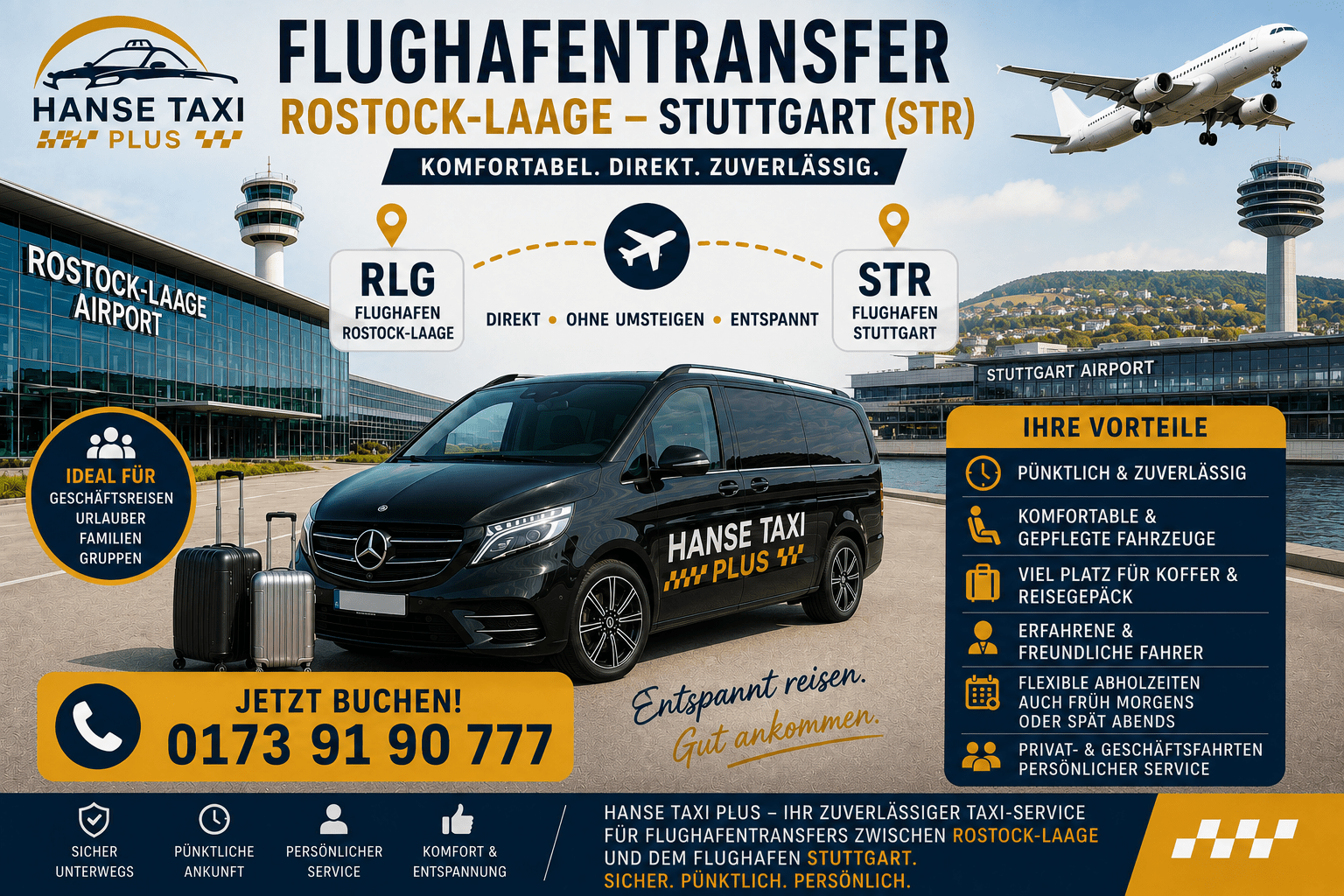 Flughafentransfer Rostock Stuttgart