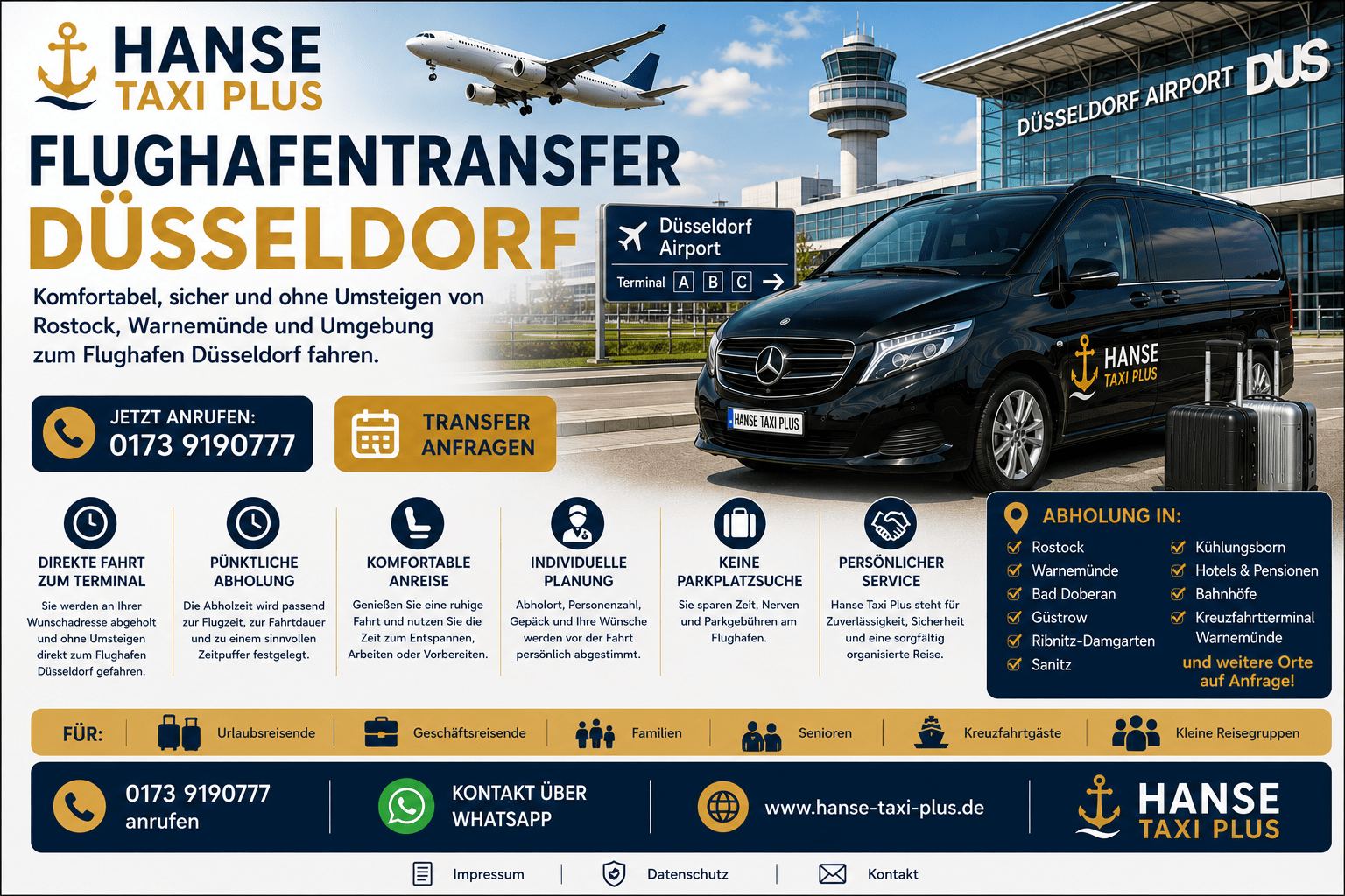 Flughafentransfer Düsseldorf Hanse Taxi Plus