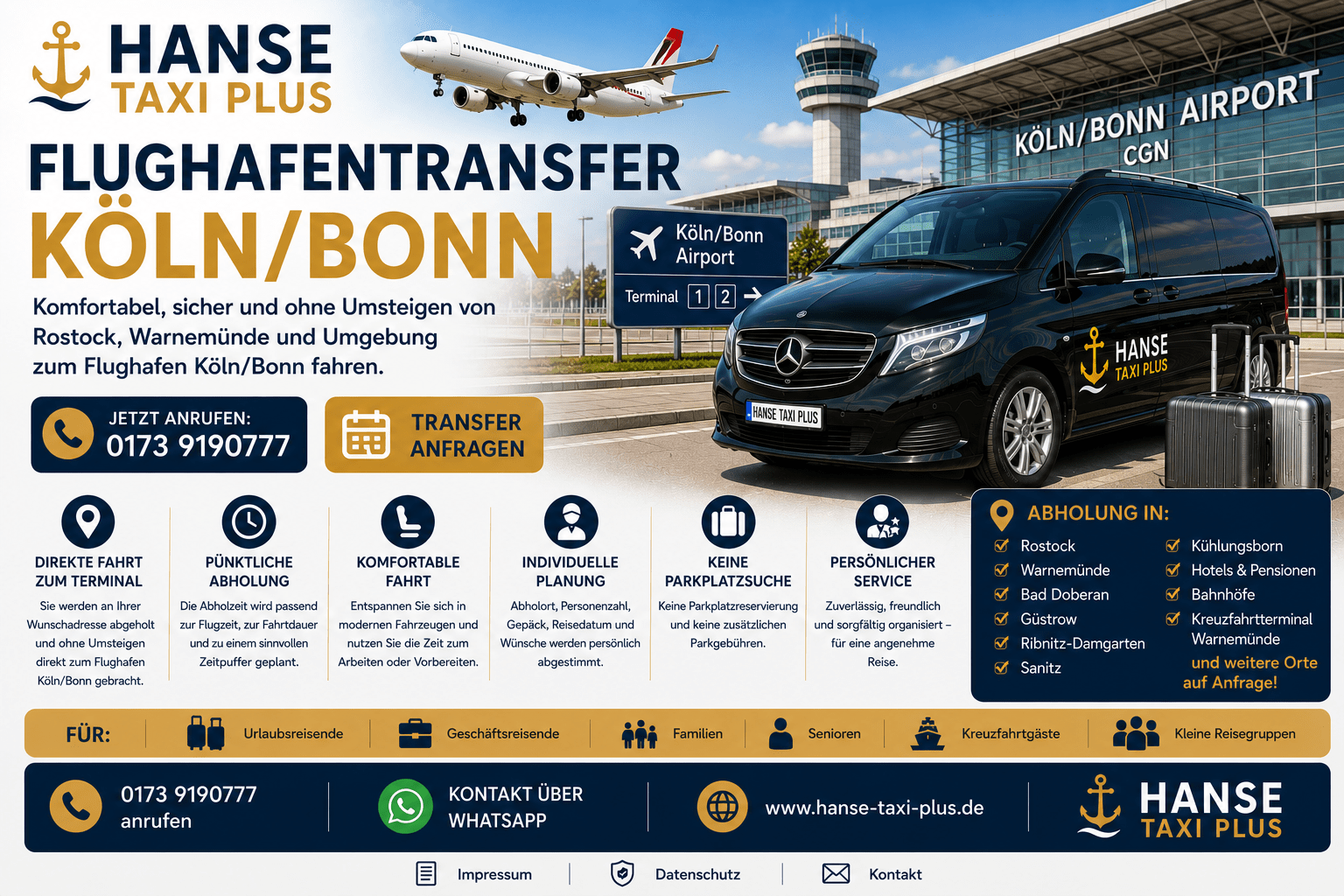 Flughafentransfer Köln Bonn Hanse Taxi Plus