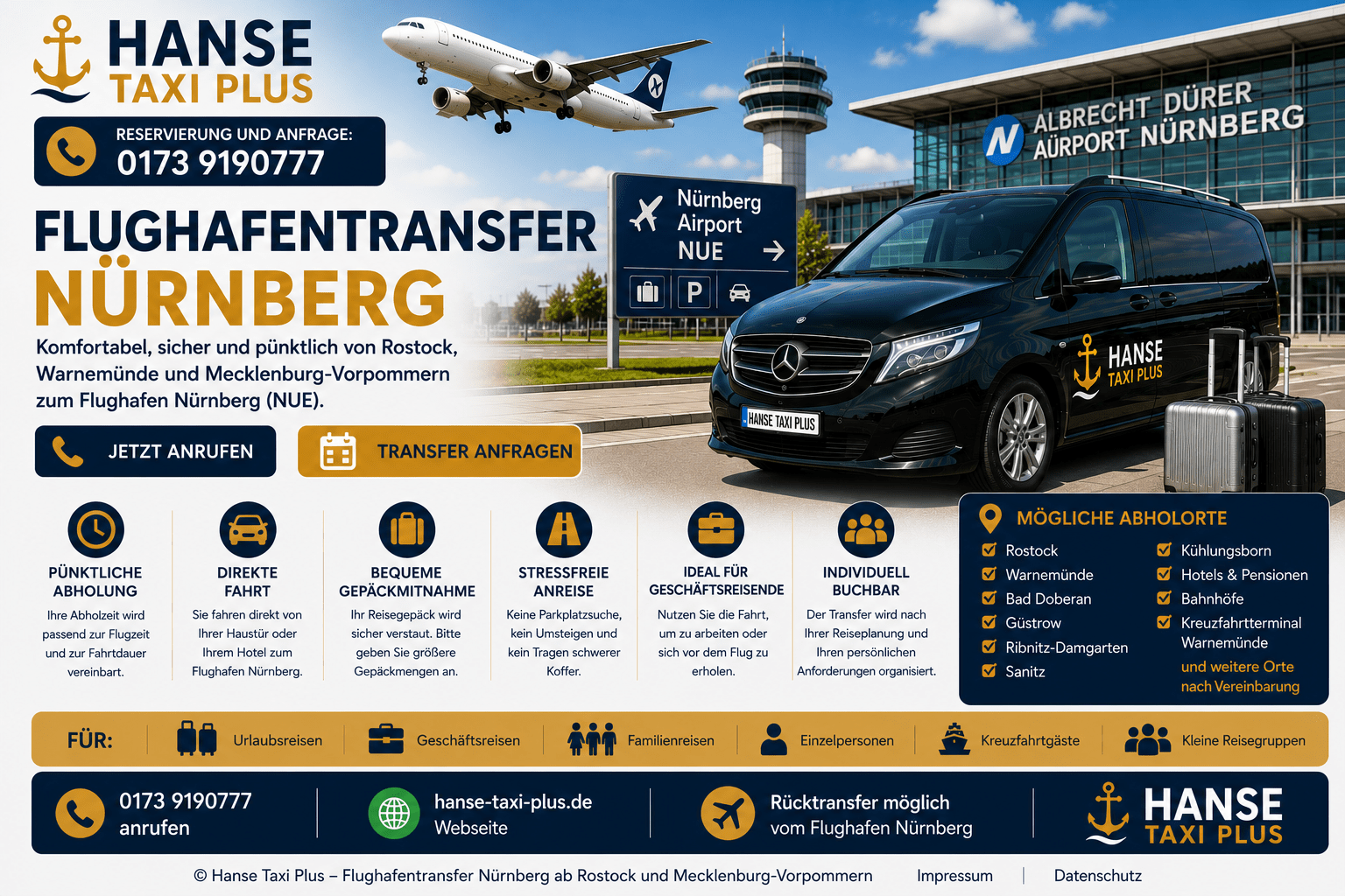 Flughafentransfer Nürnberg Hanse Taxi Plus