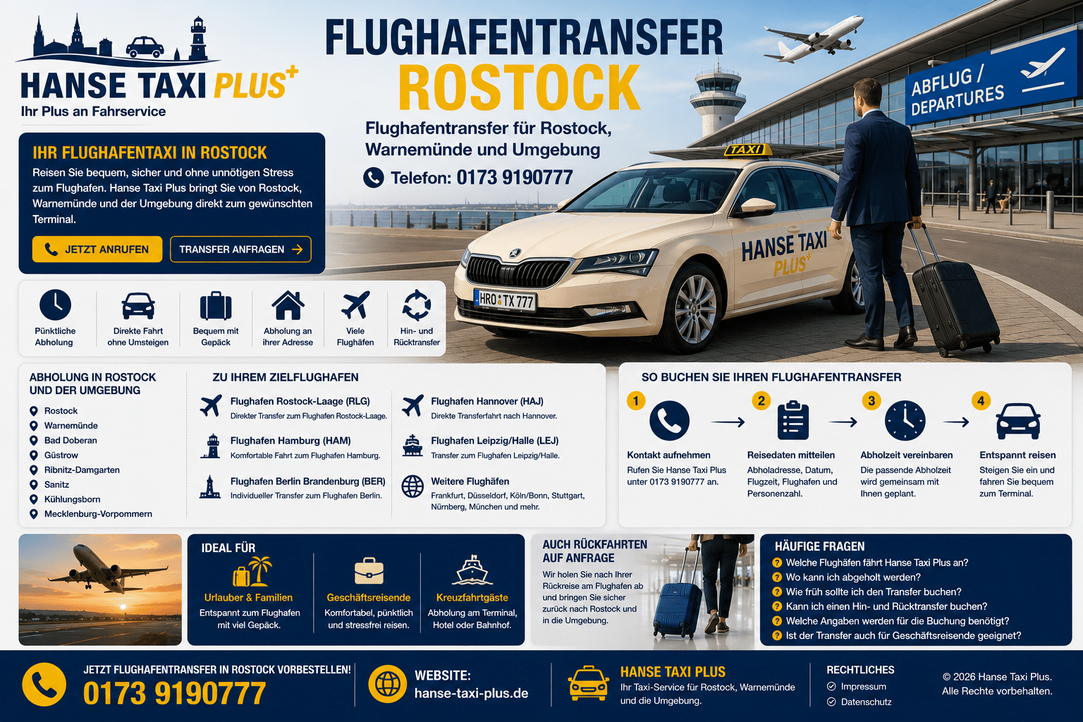 Flughafentransfer Rostock Hanse Taxi Plus