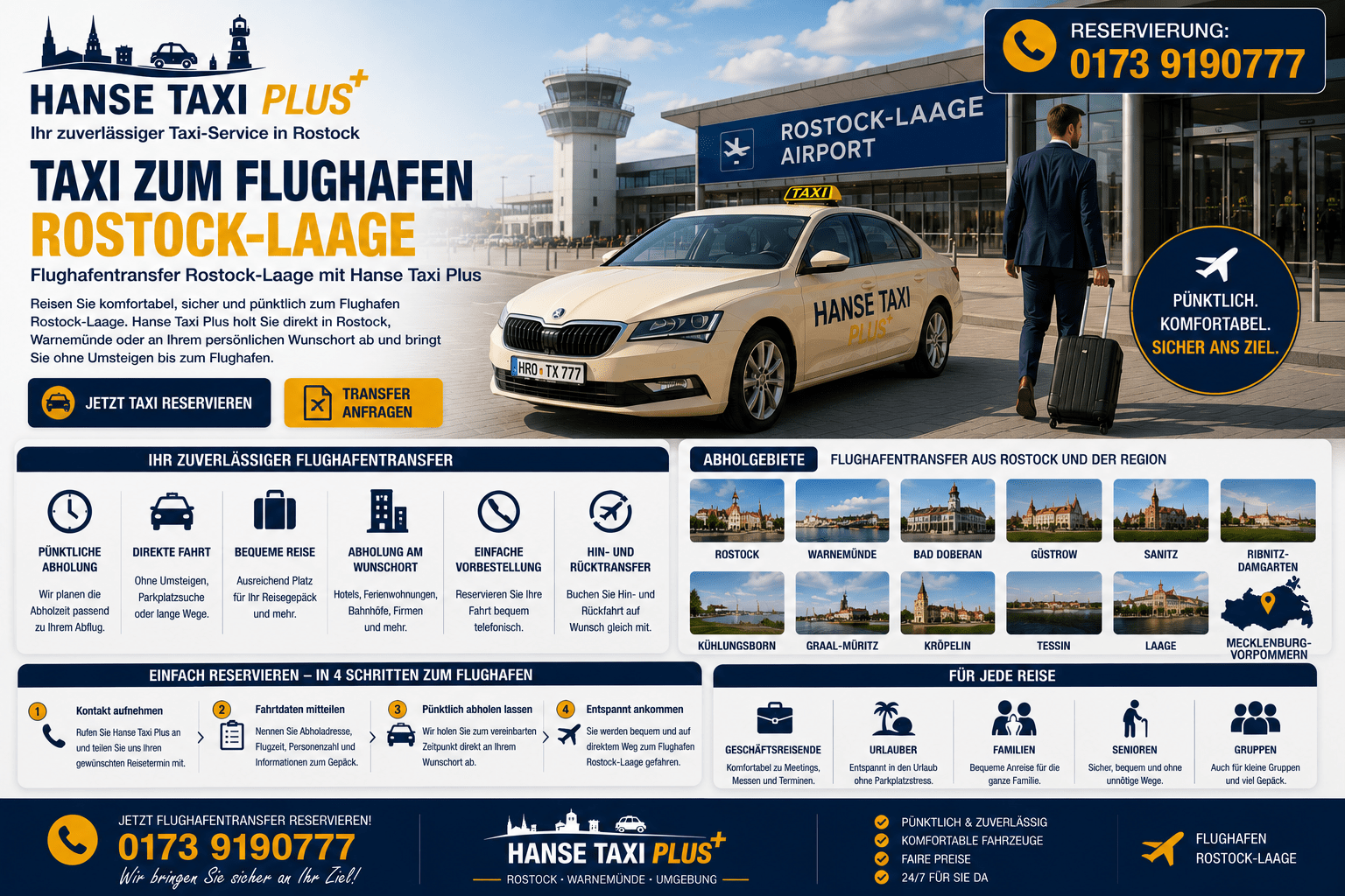 Flughafentransfer Rostock Laage Hanse Taxi Plus