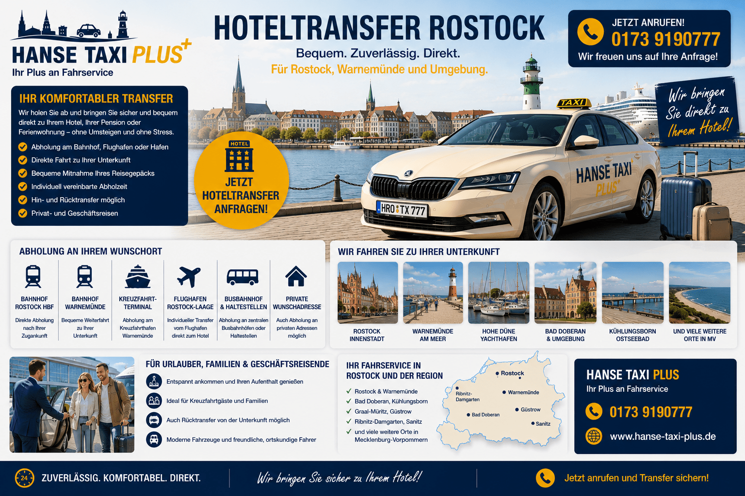 Hoteltransfer Rostock Hanse Taxi Plus