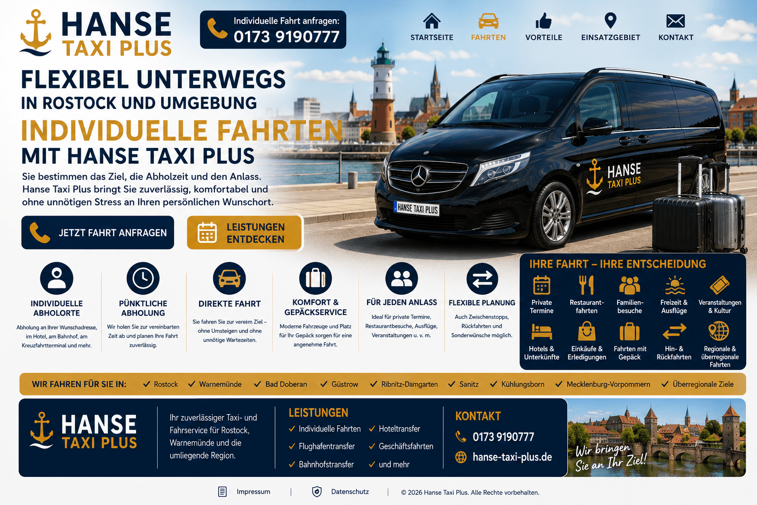 Individuelle Fahrten Rostock Hanse Taxi Plus