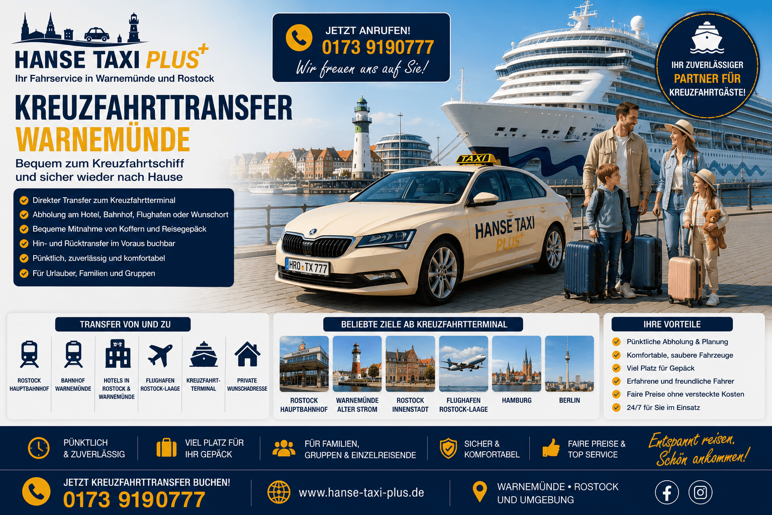 Kreuzfahrttransfer Warnemünde Hanse Taxi Plus