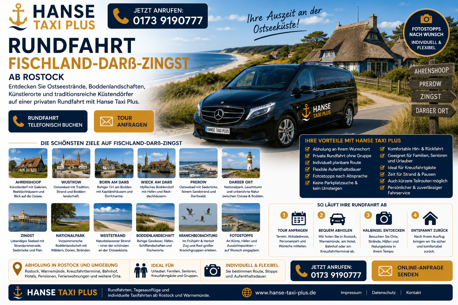 Rundfahrt Fischland Darß Zingst Hanse Taxi Plus