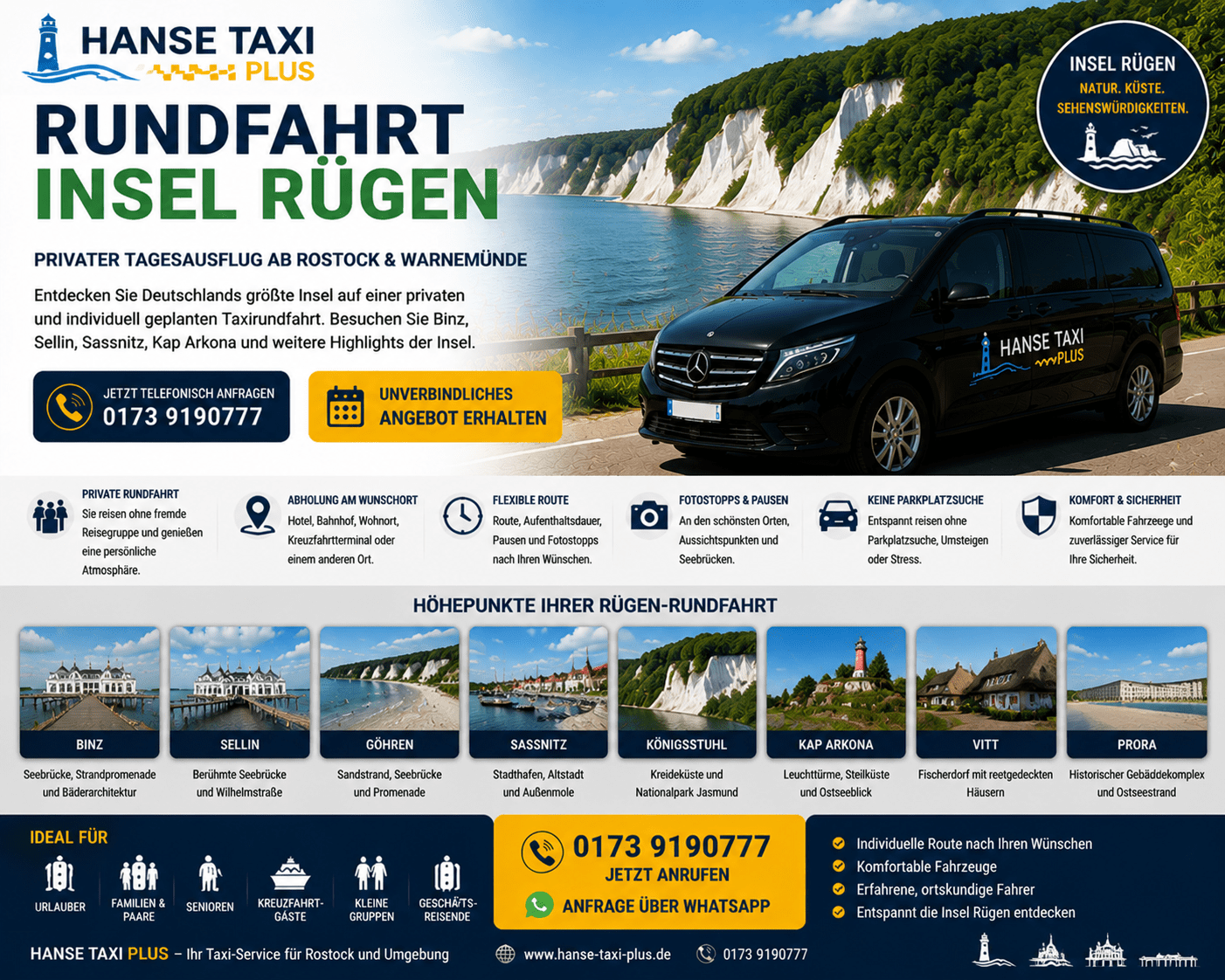 Rundfahrt Insel Rügen Hanse Taxi Plus