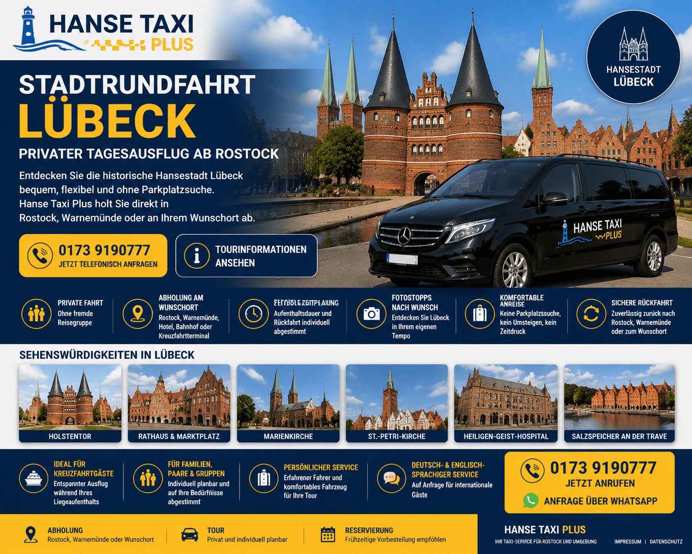 Stadtrundfahrt Lübeck Hanse Taxi Plus