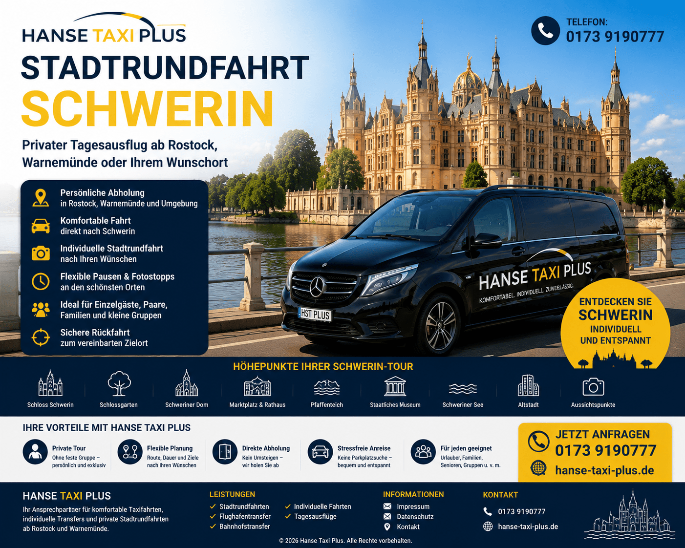 Stadtrundfahrt Schwerin Hanse Taxi Plus