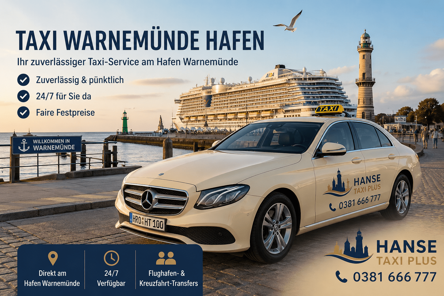 Taxi Warnemünde Hafen Hanse Taxi Plus