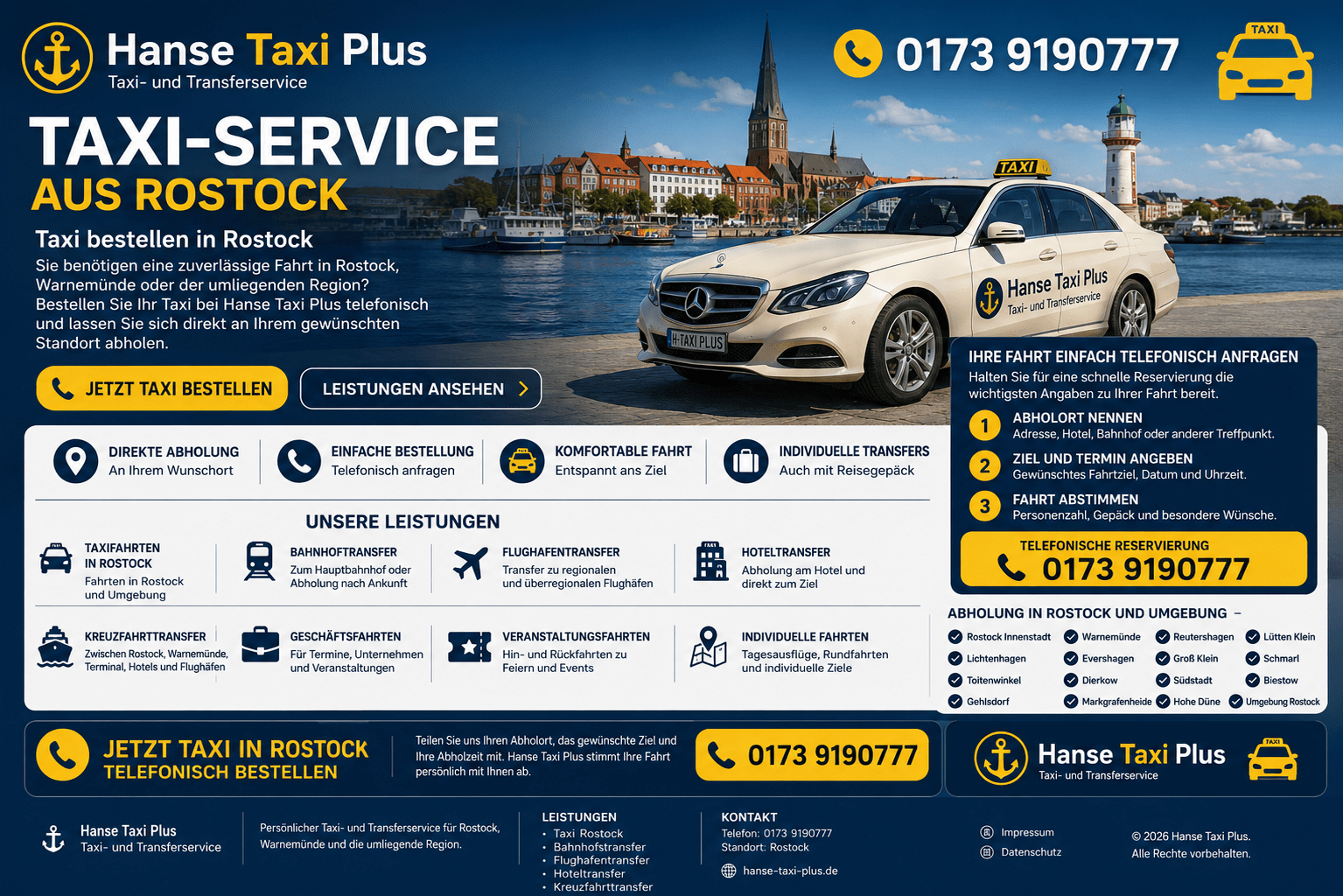 Taxi bestellen Rostock Hanse Taxi Plus