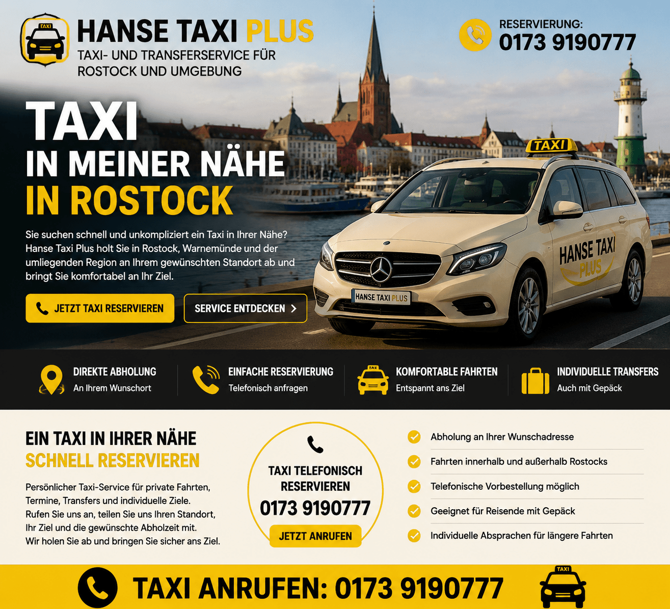 Taxi in meiner Nähe in Rostock Hanse Taxi Plus